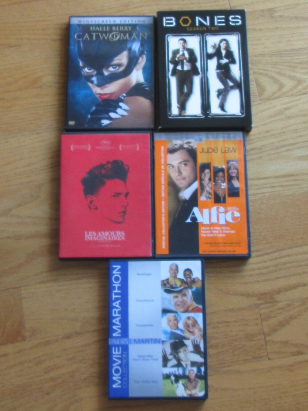 Bones Season 2, Alfie, Catwoman, Les Amours Imaginaires, Steve Martin - 5 dvds